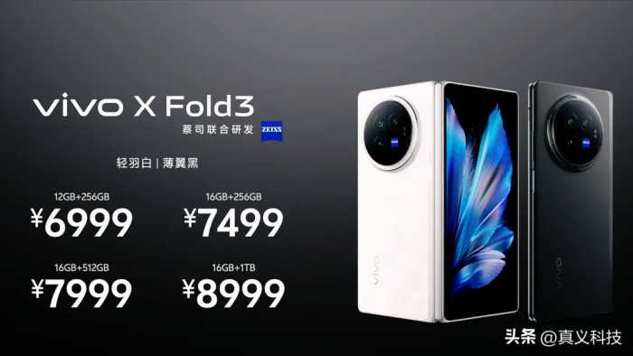 vivo X Fold3发布，6999元起售，各项硬件可谓遥遥领先！
