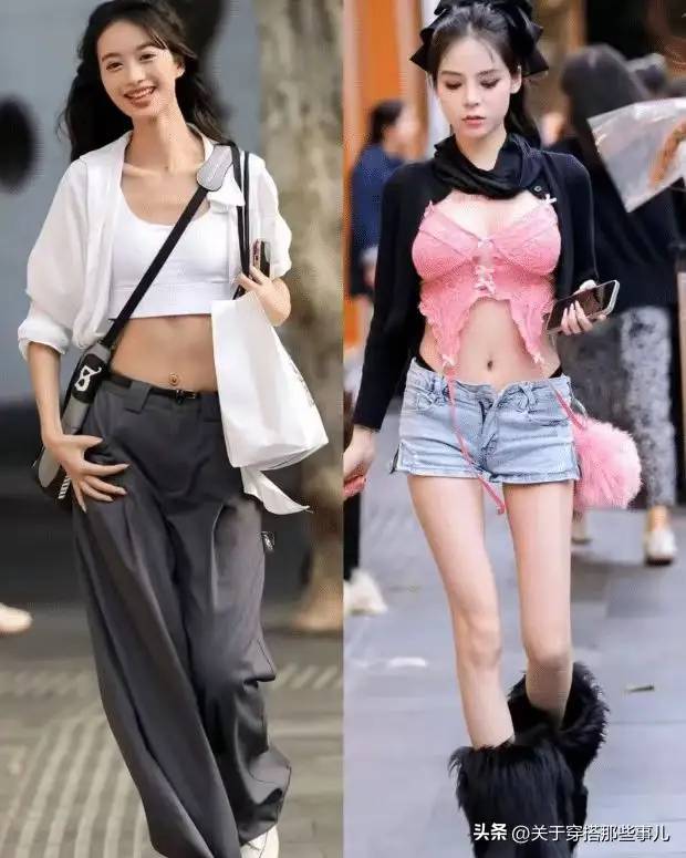 广州街头的时尚风景：“胸衣+露垮裤”的独特魅力